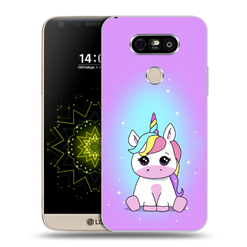 Пластиковый чехол на LG G5 с принтом Единорог Пластиковый чехол на LG G5 с принтом Единорог