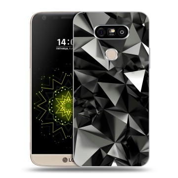 Пластиковый чехол на LG G5 с принтом Черные кристаллы Пластиковый чехол на LG G5 с принтом Черные кристаллы
