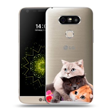 Пластиковый чехол на LG G5 с принтом Кошки Пластиковый чехол на LG G5 с принтом Кошки