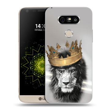 Пластиковый чехол на LG G5 с принтом Лев с короной Пластиковый чехол на LG G5 с принтом Лев с короной
