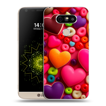 Пластиковый чехол на LG G5 с принтом Сердечки Пластиковый чехол на LG G5 с принтом Сердечки