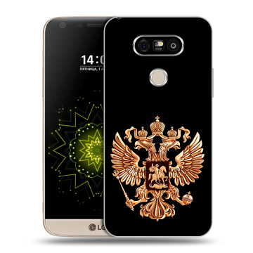 Пластиковый чехол на LG G5 с принтом Герб России золотой Пластиковый чехол на LG G5 с принтом Герб России золотой
