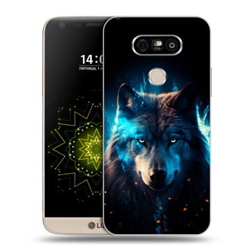 Пластиковый чехол на LG G5 с принтом Волк ночной Пластиковый чехол на LG G5 с принтом Волк ночной