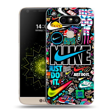 Пластиковый чехол на LG G5 с принтом найк nike черный Пластиковый чехол на LG G5 с принтом найк nike черный