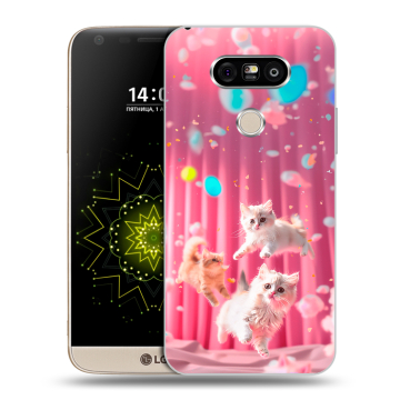 Пластиковый чехол на LG G5 с принтом милые котики Пластиковый чехол на LG G5 с принтом милые котики