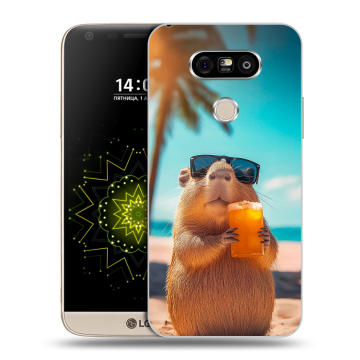 Пластиковый чехол на LG G5 с принтом Капибара Пластиковый чехол на LG G5 с принтом Капибара