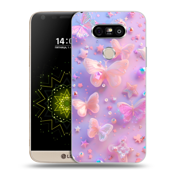 Пластиковый чехол на LG G5 с принтом Бабочки Пластиковый чехол на LG G5 с принтом Бабочки