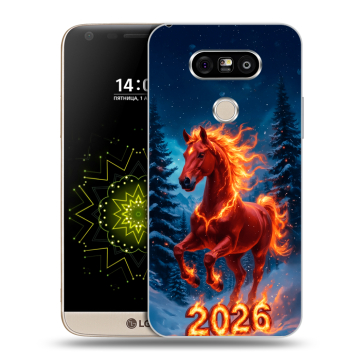 Пластиковый чехол на LG G5 с принтом Новый год коня Пластиковый чехол на LG G5 с принтом Новый год коня