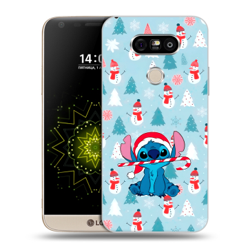 Пластиковый чехол на LG G5 с принтом Стич Новый год Пластиковый чехол на LG G5 с принтом Стич Новый год