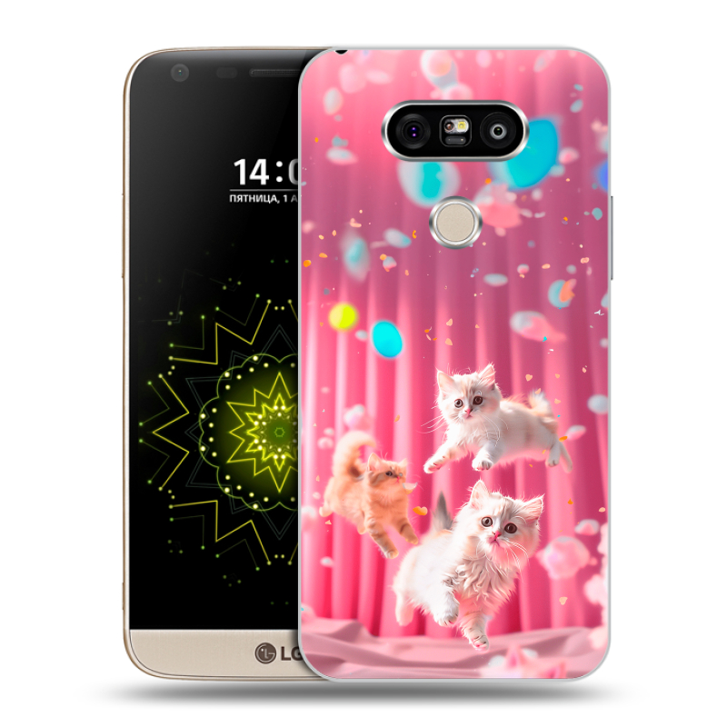 Пластиковый чехол на LG G5 с принтом милые котики Пластиковый чехол на LG G5 с принтом милые котики