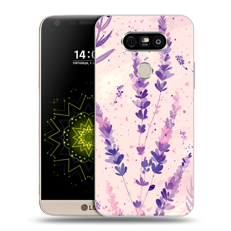 Пластиковый чехол на LG G5 с принтом цветы лаванда Пластиковый чехол на LG G5 с принтом цветы лаванда