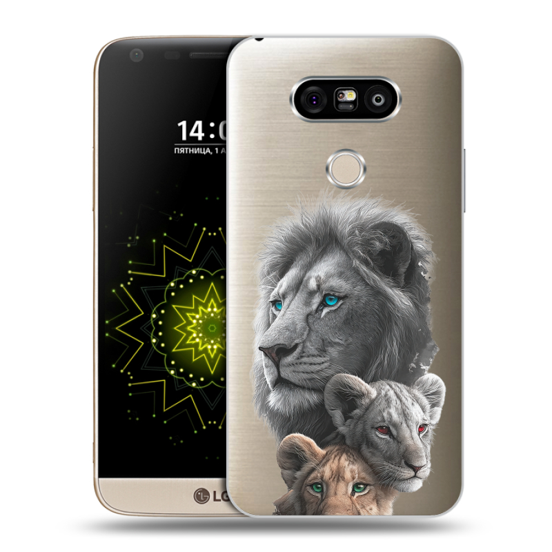Пластиковый чехол на LG G5 с принтом Львы Пластиковый чехол на LG G5 с принтом Львы