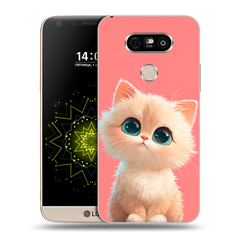 Пластиковый чехол на LG G5 с принтом Розовый котенок Пластиковый чехол на LG G5 с принтом Розовый котенок