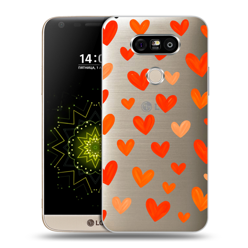 Пластиковый чехол на LG G5 с принтом Сердечки Пластиковый чехол на LG G5 с принтом Сердечки