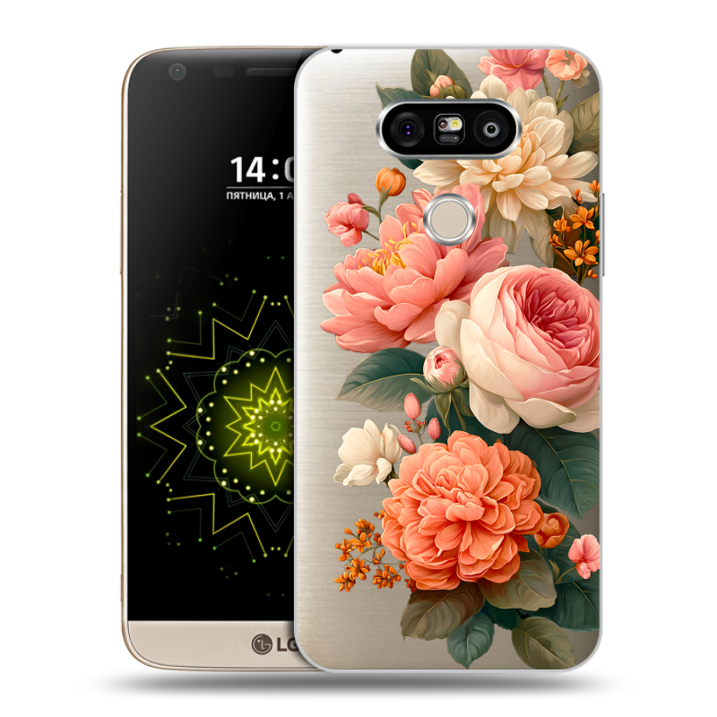 Пластиковый чехол на LG G5 с принтом цветы Пластиковый чехол на LG G5 с принтом цветы