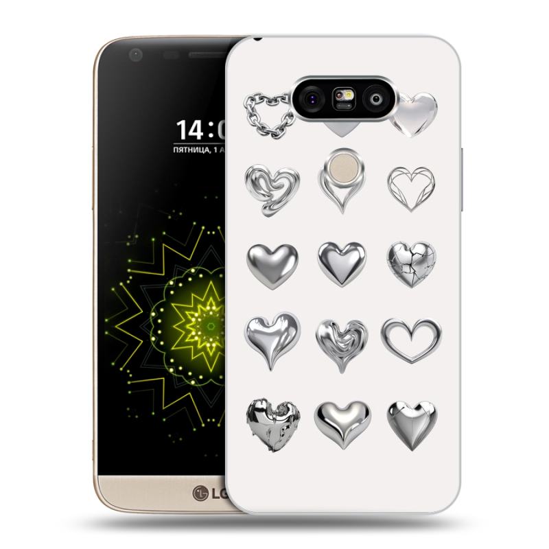 Пластиковый чехол на LG G5 с принтом Y2K сердечки Пластиковый чехол на LG G5 с принтом Y2K сердечки