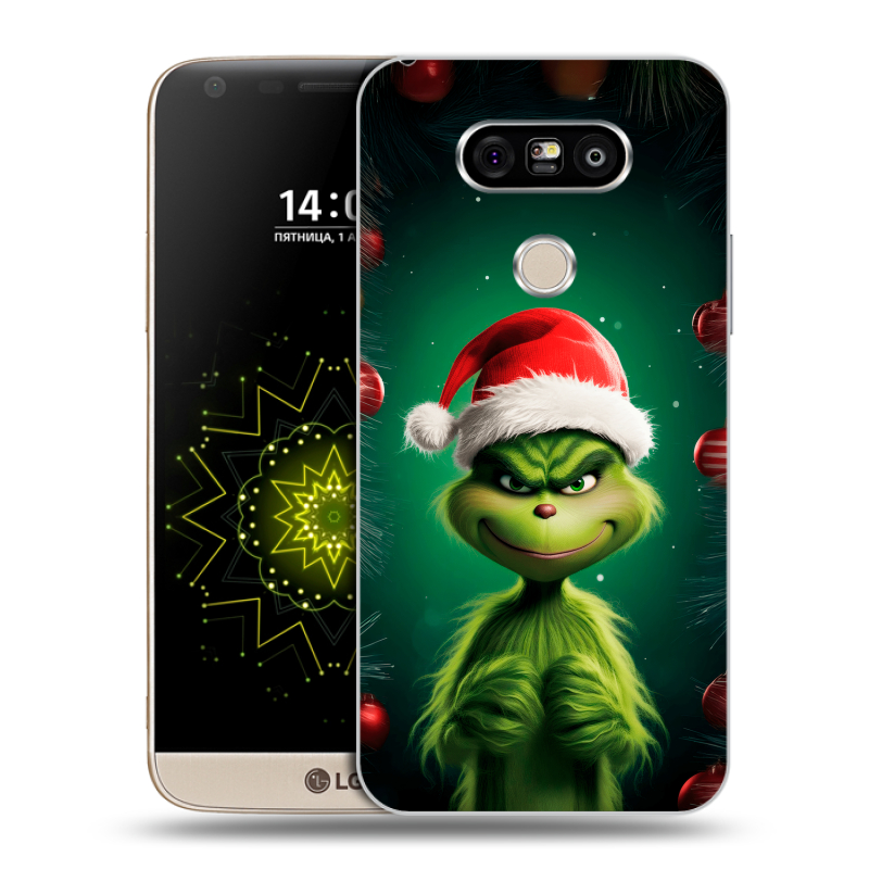 Пластиковый чехол на LG G5 с принтом Гринч Новый год Рождество Пластиковый чехол на LG G5 с принтом Гринч Новый год Рождество
