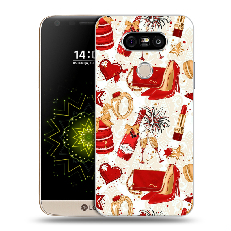 Пластиковый чехол на LG G5 с принтом Новый год Пластиковый чехол на LG G5 с принтом Новый год
