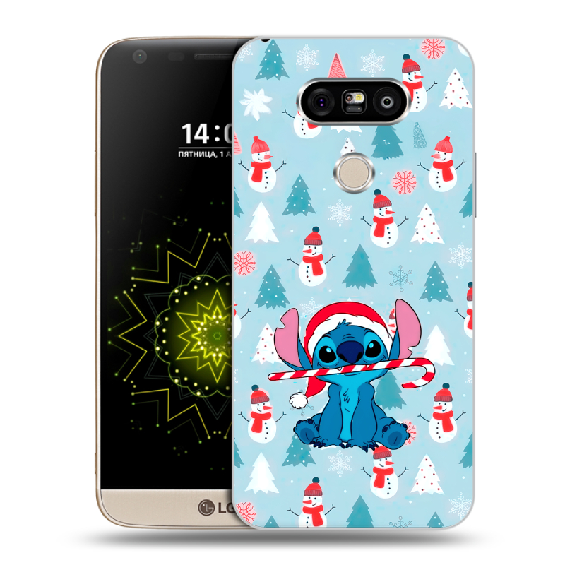 Пластиковый чехол на LG G5 с принтом Стич Новый год Пластиковый чехол на LG G5 с принтом Стич Новый год