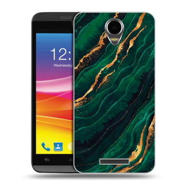 Силиконовый чехол на Micromax Canvas Power с принтом Мрамор зеленое золото Силиконовый чехол на Micromax Canvas Power с принтом Мрамор зеленое золото