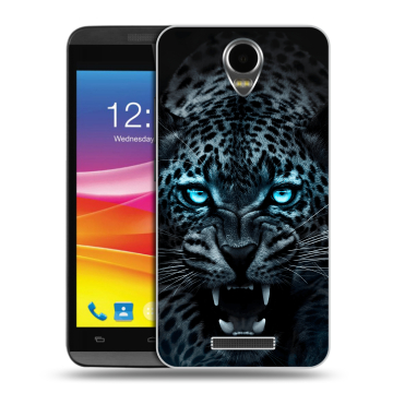 Силиконовый чехол на Micromax Canvas Power с принтом Темный леопард Силиконовый чехол на Micromax Canvas Power с принтом Темный леопард