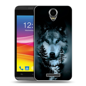 Силиконовый чехол на Micromax Canvas Power с принтом Лесной волк Силиконовый чехол на Micromax Canvas Power с принтом Лесной волк