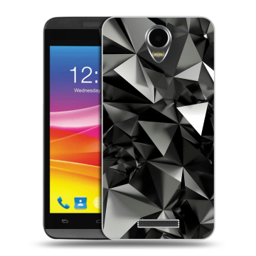Силиконовый чехол на Micromax Canvas Power с принтом Черные кристаллы Силиконовый чехол на Micromax Canvas Power с принтом Черные кристаллы