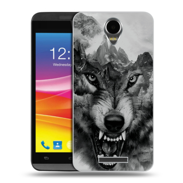 Силиконовый чехол на Micromax Canvas Power с принтом Волк Силиконовый чехол на Micromax Canvas Power с принтом Волк