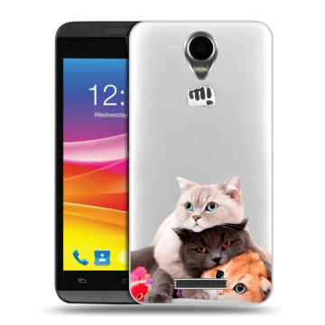 Силиконовый чехол на Micromax Canvas Power с принтом Кошки Силиконовый чехол на Micromax Canvas Power с принтом Кошки
