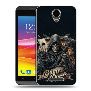 Силиконовый чехол на Micromax Canvas Power с принтом Скелет карты Силиконовый чехол на Micromax Canvas Power с принтом Скелет карты