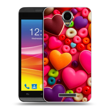 Силиконовый чехол на Micromax Canvas Power с принтом Сердечки Силиконовый чехол на Micromax Canvas Power с принтом Сердечки