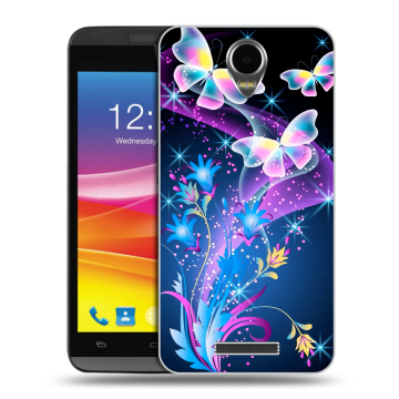 Силиконовый чехол на Micromax Canvas Power с принтом Бабочки