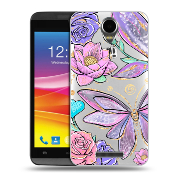 Силиконовый чехол на Micromax Canvas Power с принтом Бабочки и цветы Силиконовый чехол на Micromax Canvas Power с принтом Бабочки и цветы