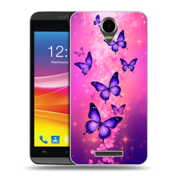 Силиконовый чехол на Micromax Canvas Power с принтом Бабочки