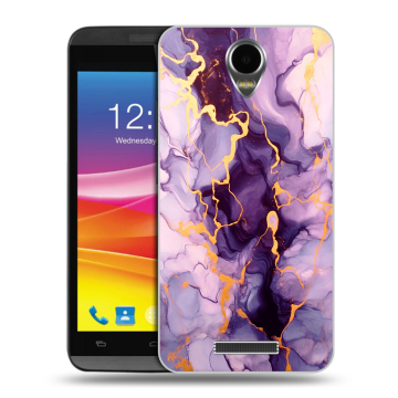 Силиконовый чехол на Micromax Canvas Power с принтом Мрамор