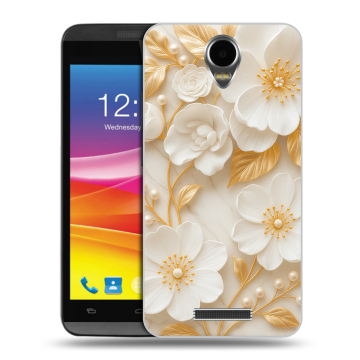 Силиконовый чехол на Micromax Canvas Power с принтом Цветы