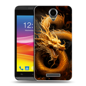Силиконовый чехол на Micromax Canvas Power с принтом Золотой дракон Силиконовый чехол на Micromax Canvas Power с принтом Золотой дракон