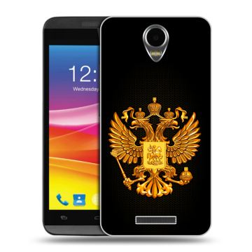 Силиконовый чехол на Micromax Canvas Power с принтом Герб России желтый Силиконовый чехол на Micromax Canvas Power с принтом Герб России желтый