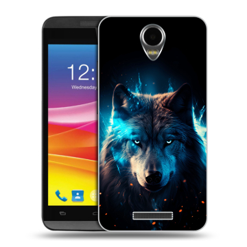 Силиконовый чехол на Micromax Canvas Power с принтом Волк ночной