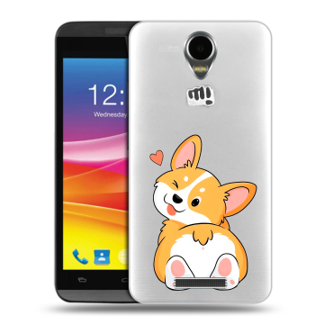 Силиконовый чехол на Micromax Canvas Power с принтом Корги Силиконовый чехол на Micromax Canvas Power с принтом Корги