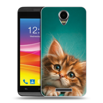 Силиконовый чехол на Micromax Canvas Power с принтом котенок