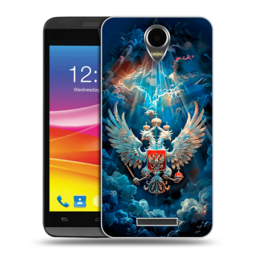 Силиконовый чехол на Micromax Canvas Power с принтом Герб флаг России Силиконовый чехол на Micromax Canvas Power с принтом Герб флаг России