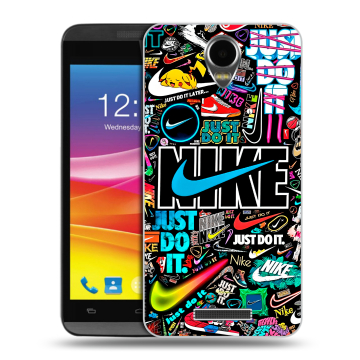 Силиконовый чехол на Micromax Canvas Power с принтом найк nike черный Силиконовый чехол на Micromax Canvas Power с принтом найк nike черный