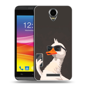 Силиконовый чехол на Micromax Canvas Power с принтом утка в очках Силиконовый чехол на Micromax Canvas Power с принтом утка в очках