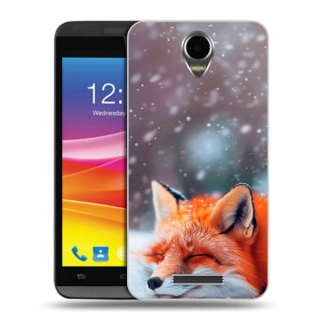 Силиконовый чехол на Micromax Canvas Power с принтом лиса Силиконовый чехол на Micromax Canvas Power с принтом лиса