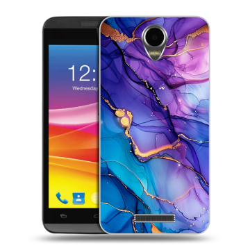 Силиконовый чехол на Micromax Canvas Power с принтом синий мрамор Силиконовый чехол на Micromax Canvas Power с принтом синий мрамор