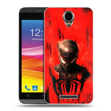 Силиконовый чехол на Micromax Canvas Power с принтом человек паук spiderman