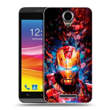 Силиконовый чехол на Micromax Canvas Power с принтом Железный человек Ironman