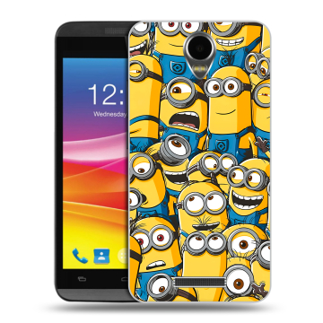 Силиконовый чехол на Micromax Canvas Power с принтом Миньоны