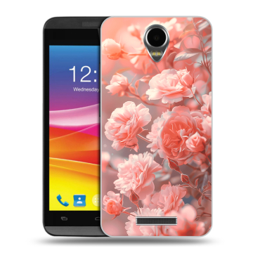 Силиконовый чехол на Micromax Canvas Power с принтом Розы цветы